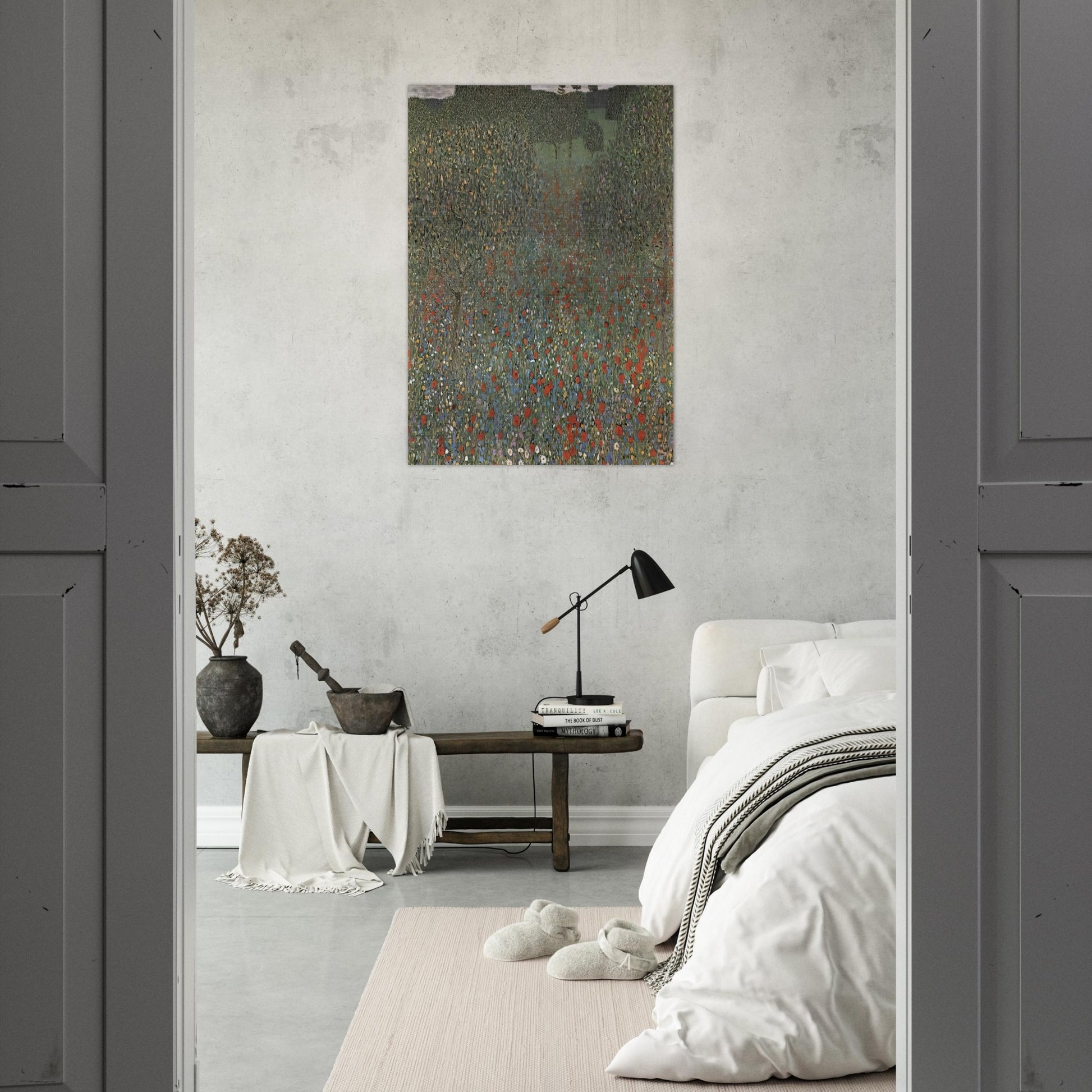 POPPY FIELD - Gustav Klimt Brushed Aluminum Print - 70x100 cm / 28x40 inches | Gustav Klimt Aluminum Print | Gustav Klimt Prints