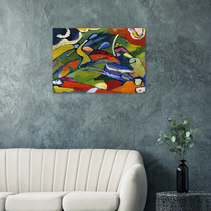 TWO RIDERS AND RECLINING FIGURE - Wassily Kandinsky Brushed Aluminum Print - 70x100 cm / 28x40 inches | Wassily Kandinsky Aluminum Print | Wassily Kandinsky Prints