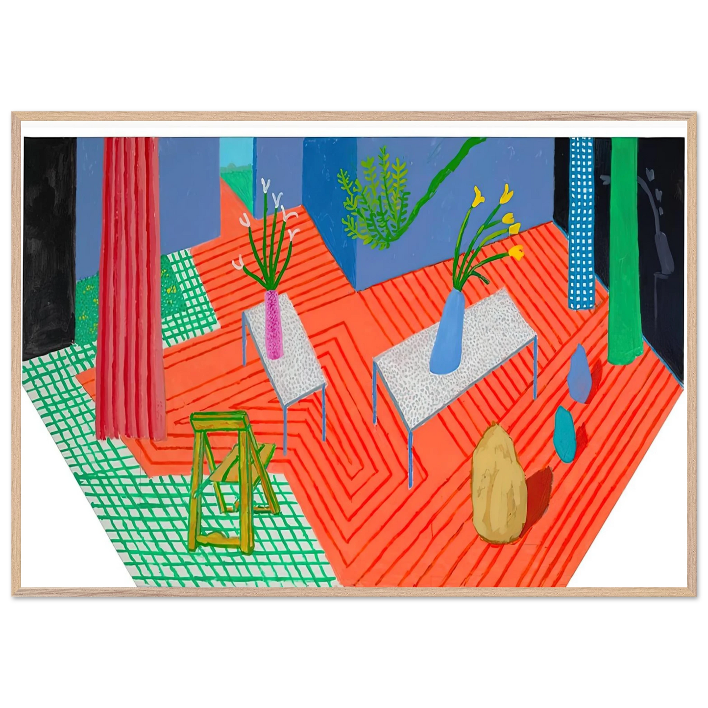 David Hockney - David Hockney Wall art - A3 (29.7 x 42  cm) - Premium Wooden Framed Poster With Fine Art Paper-canvas - Wood frame