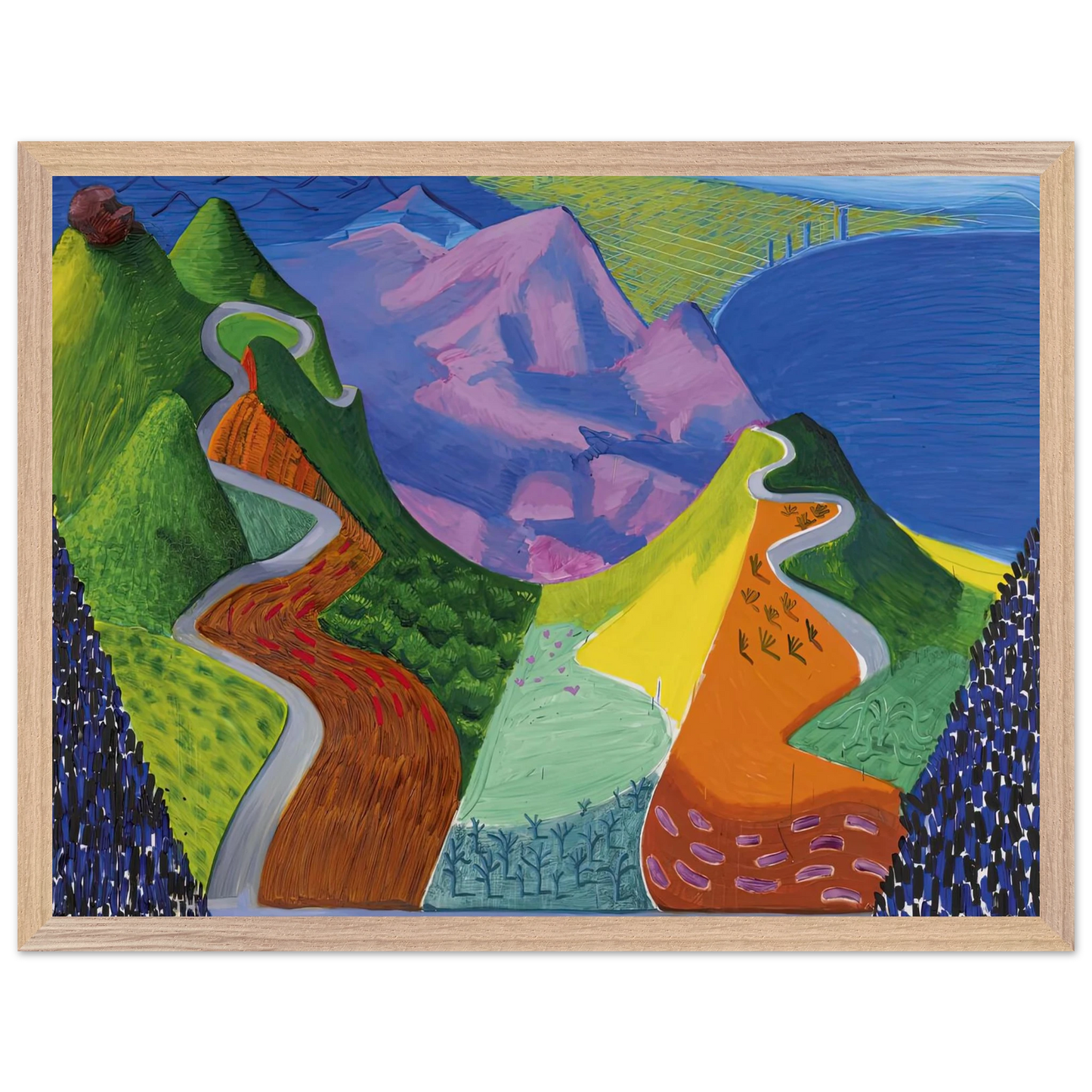 David Hockney - David Hockney Wall art - 50x70 cm / 20x28 inches - Premium Wooden Framed Poster With Fine Art Paper-canvas - White frame