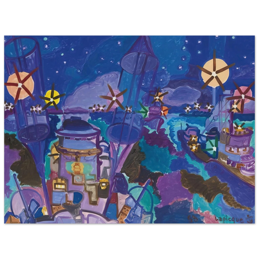 Charles Lapicque - ManÃ…â€œuvres de nuit - 1958  75x100 cm / 30x40inches Fine Art Poster