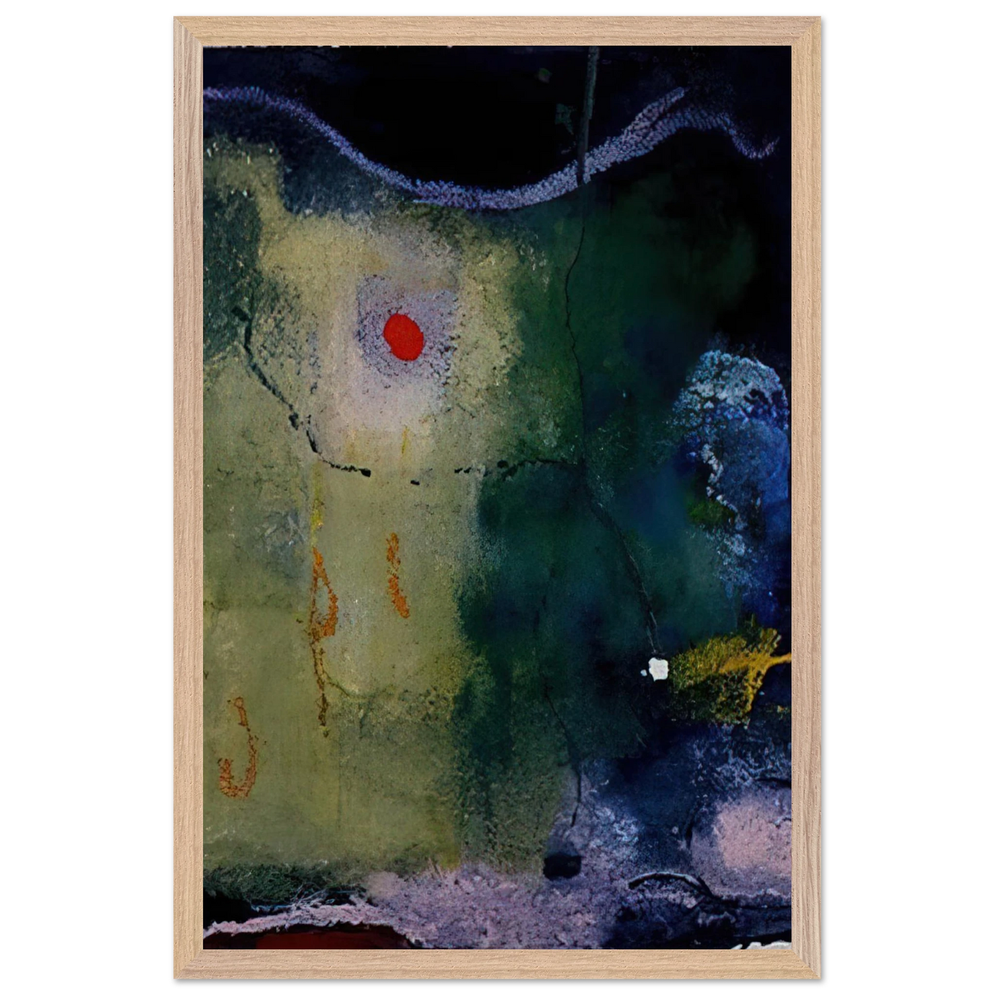 Helen Frankenthaler - The Other Side of the Moon - 1995 Wall art - 13x18 cm / 5x7 inches - Premium Wooden Framed Poster With Fine Art Paper-canvas - Black frame