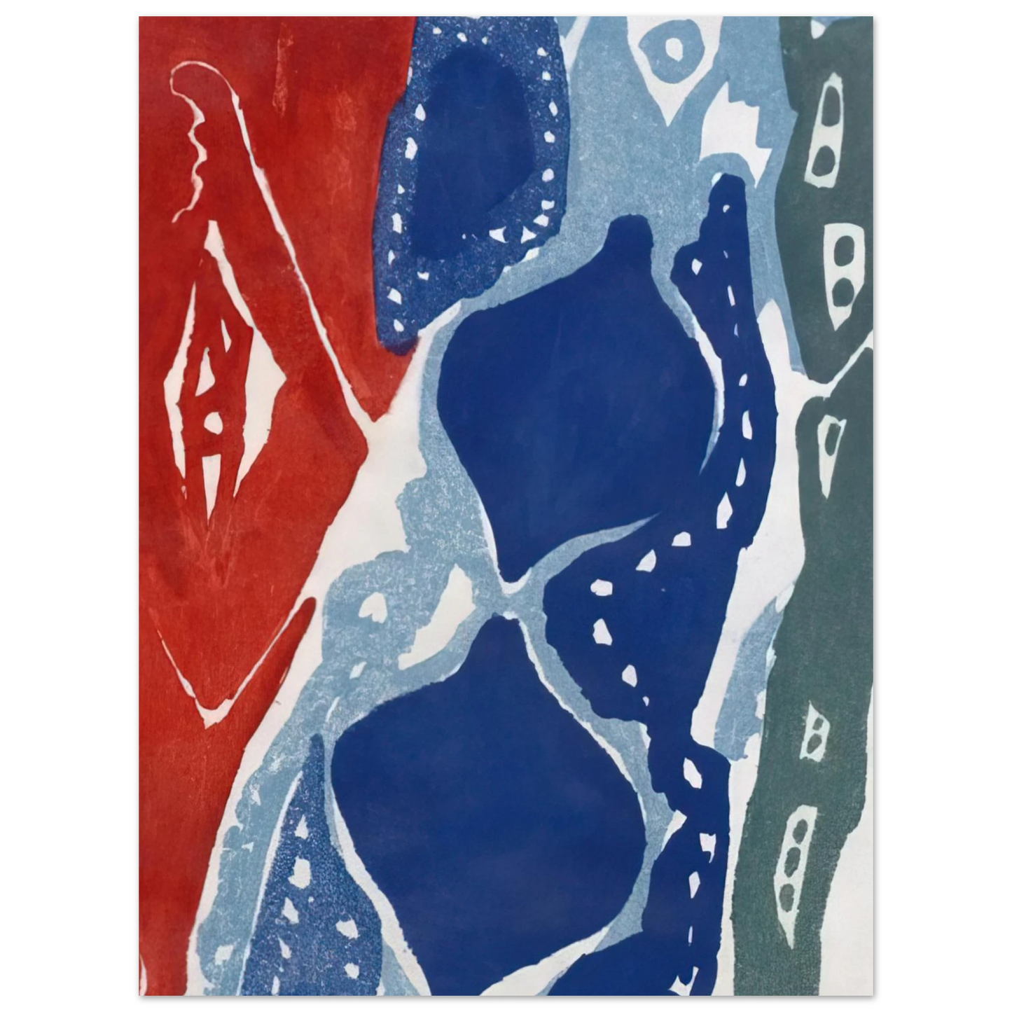 Ernst Wilhelm Nay - Farbaquatinta 1965-7 - 1965  75x100 cm / 30x40inches Fine Art Poster