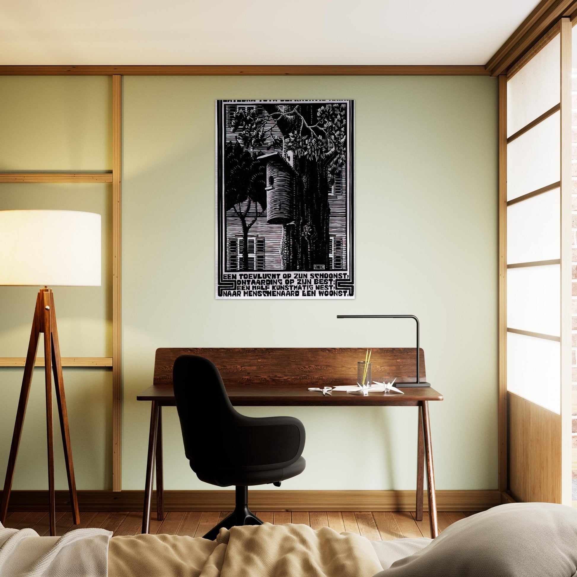 EMBLEMATA RETREAT - MC Escher Brushed Aluminum Print - 70x100 cm / 28x40 inches | MC Escher Aluminum Print | MC Escher Prints
