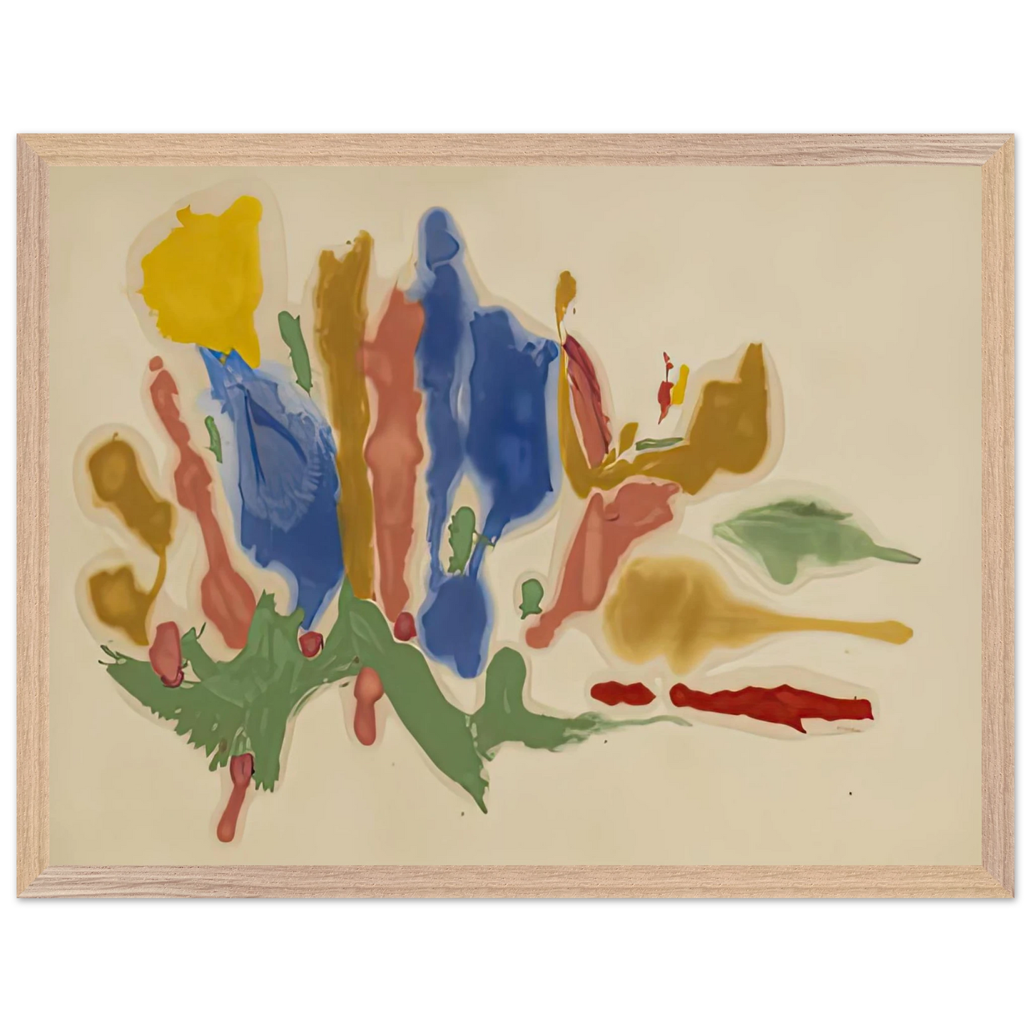 Helen Frankenthaler - Cool Summer, 1962- Wall Art - 30x40 cm / 12x16 inches - Premium Wooden Framed Poster With Fine Art Paper-canvas - White frame