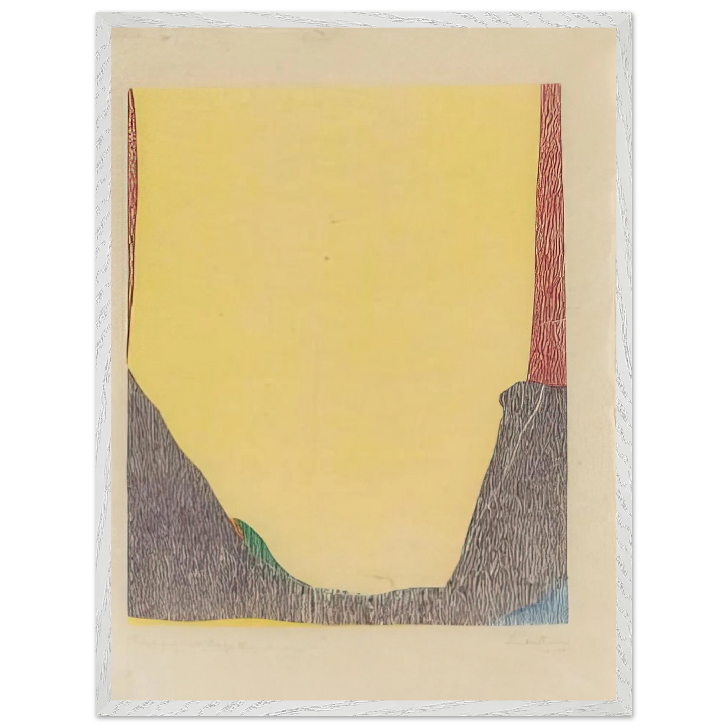 Helen Frankenthaler - East and Beyond - 1973 Wall art - 13x18 cm / 5x7 inches - Premium Wooden Framed Poster With Fine Art Paper-canvas - White frame