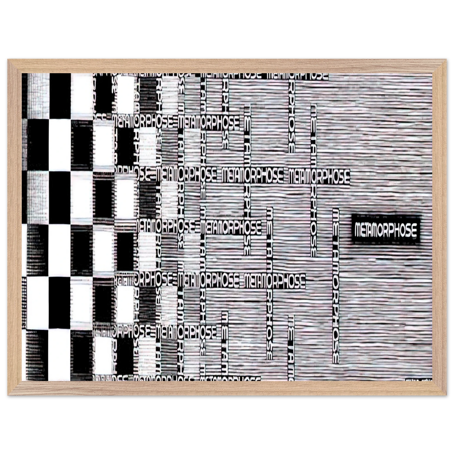 MC Escher - METAMORPHOSIS II EXCERPT 7 Wall Art - 30x40 cm / 12x16 inches - Premium Wooden Framed Poster With Fine Art Paper - Wood frame