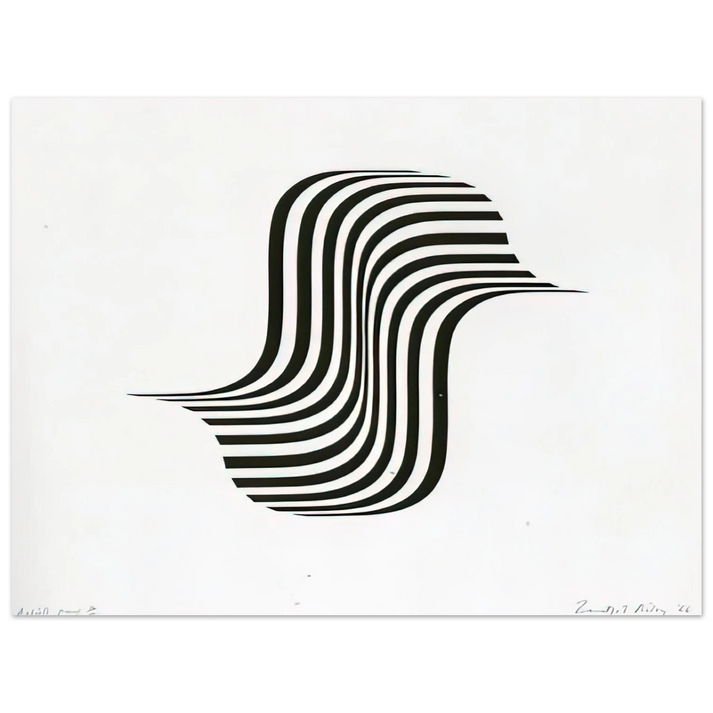 Bridget Riley - UNTITLED WINGED CURVE 1966  75x100 cm / 30x40inches Fine Art Poster