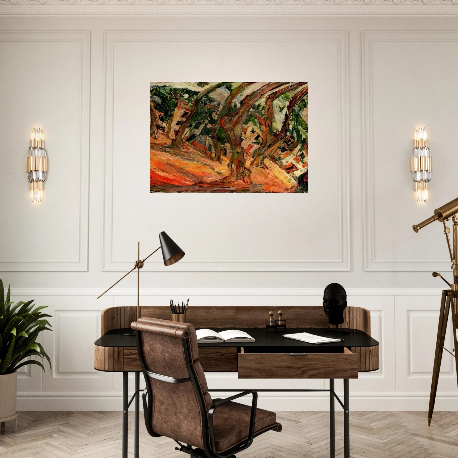 PLANE TREES AT CERET 1920 - Chaim Soutine Brushed Aluminum Print - 70x100 cm / 28x40 inches | Chaim Soutine Aluminum Print | Chaim Soutine Prints