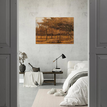 Landscape with Trees - Vincent van Gogh Brushed Aluminum Print - 70x100 cm / 28x40 inches | Vincent van Gogh Aluminum Print | Vincent van Gogh Prints
