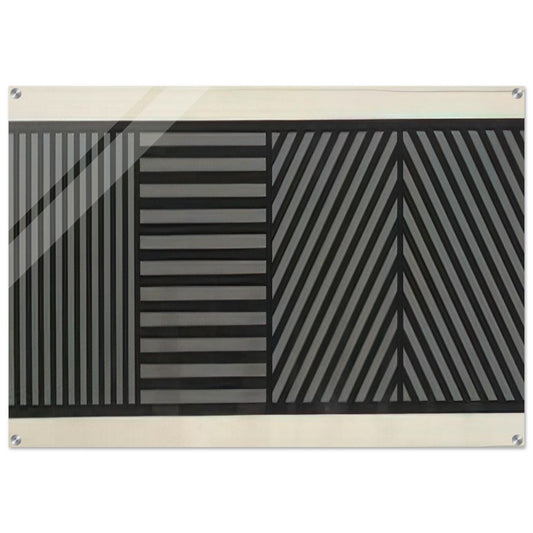 Bands of Lines One Inch Wide in Four Directions in Black and Gray - Sol LeWitt Acrylic Print - 70x100 cm / 28x40″ inches