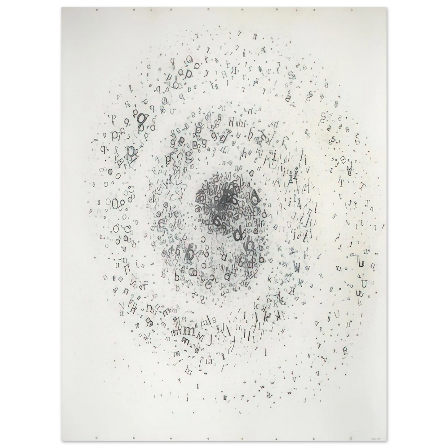 Mira Schendel - Untitled From the series Graphic Objects - 1972  75x100 cm / 30x40inches Fine Art Poster