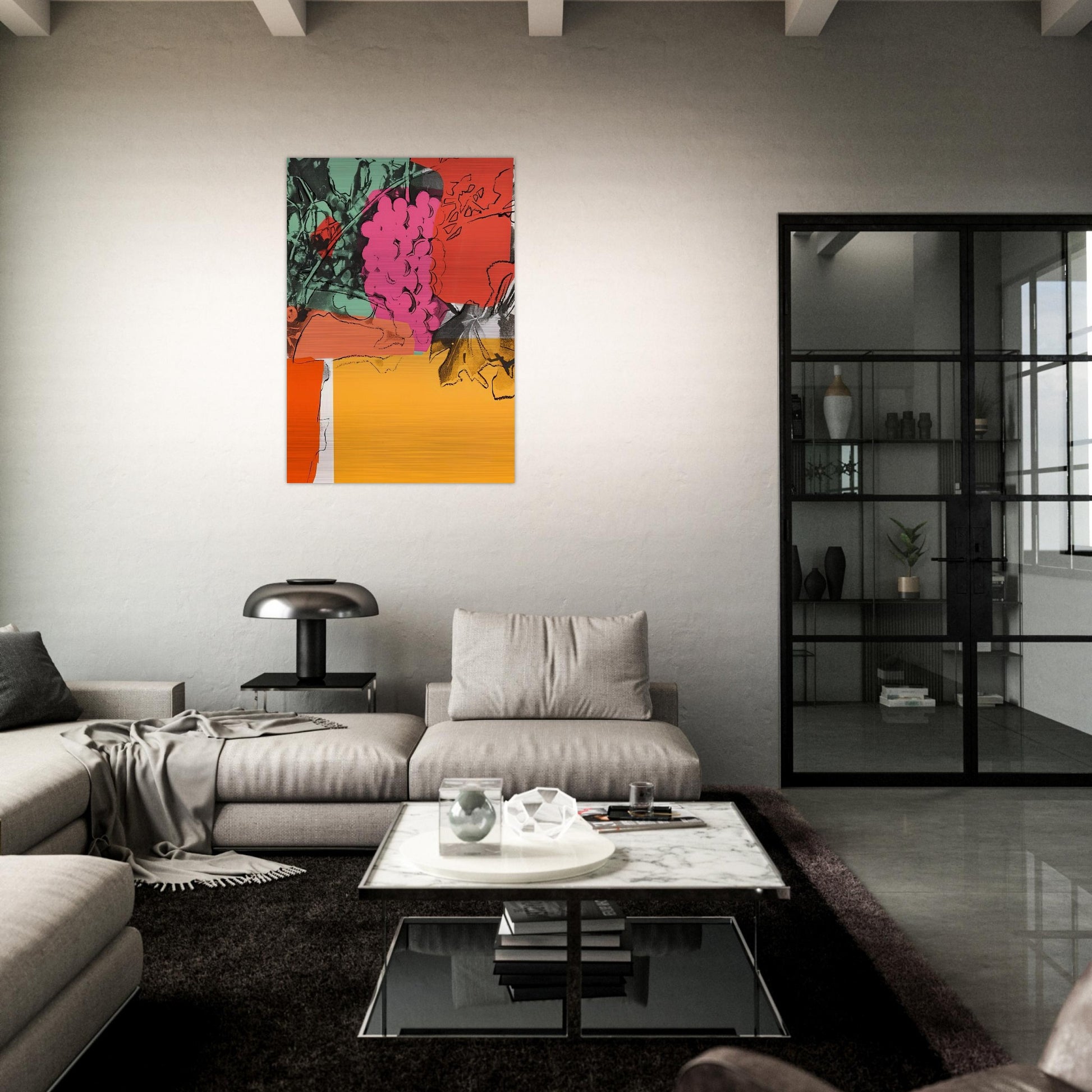 Grapes #1 - Andy Warhol Brushed Aluminum Print - 70x100 cm / 28x40 inches | Andy Warhol Aluminum Print | Andy Warhol Prints