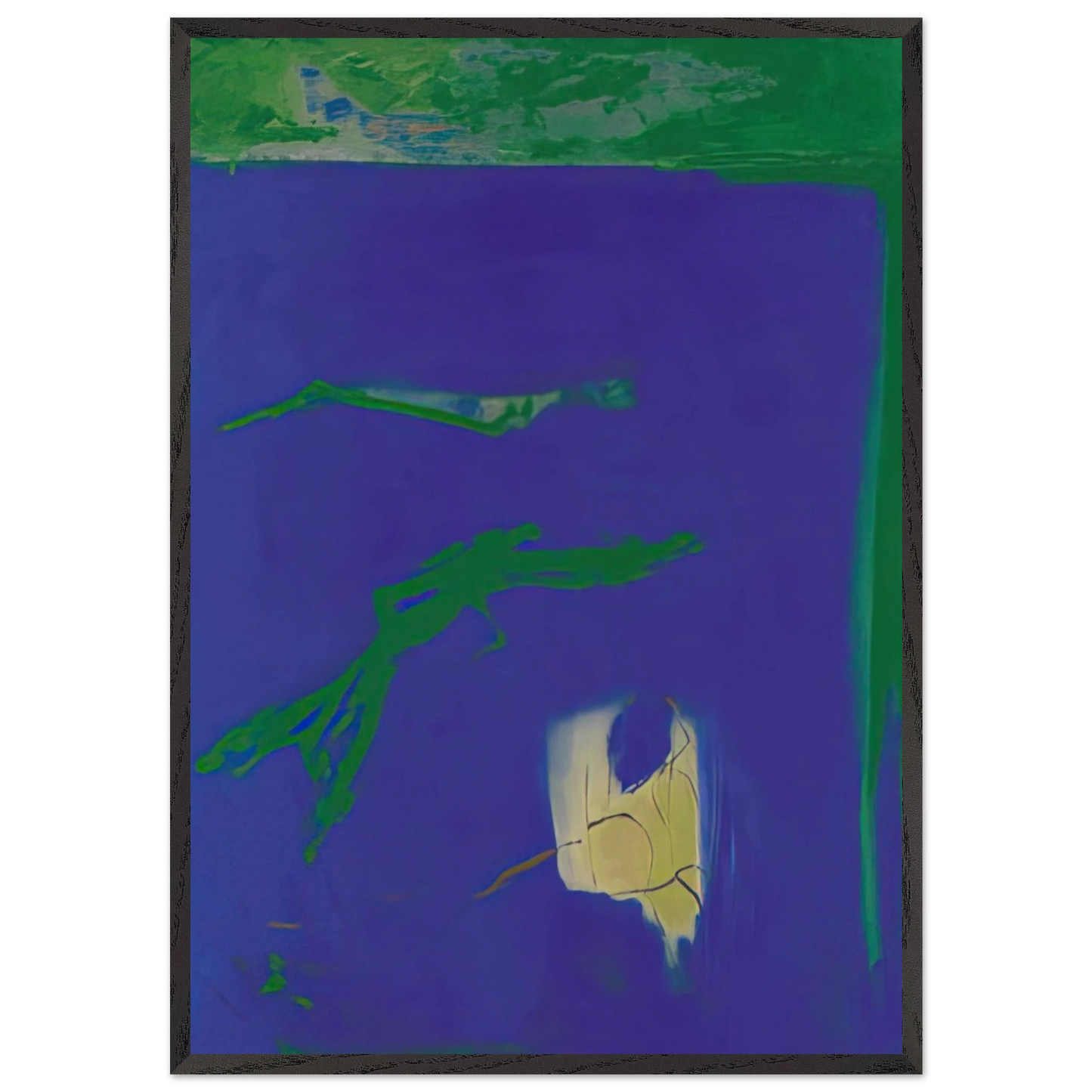 AZUL 1994 - Esteban Vicente 70x100 cm / 28x40 inches Framed Art Print – Black Wooden Frame