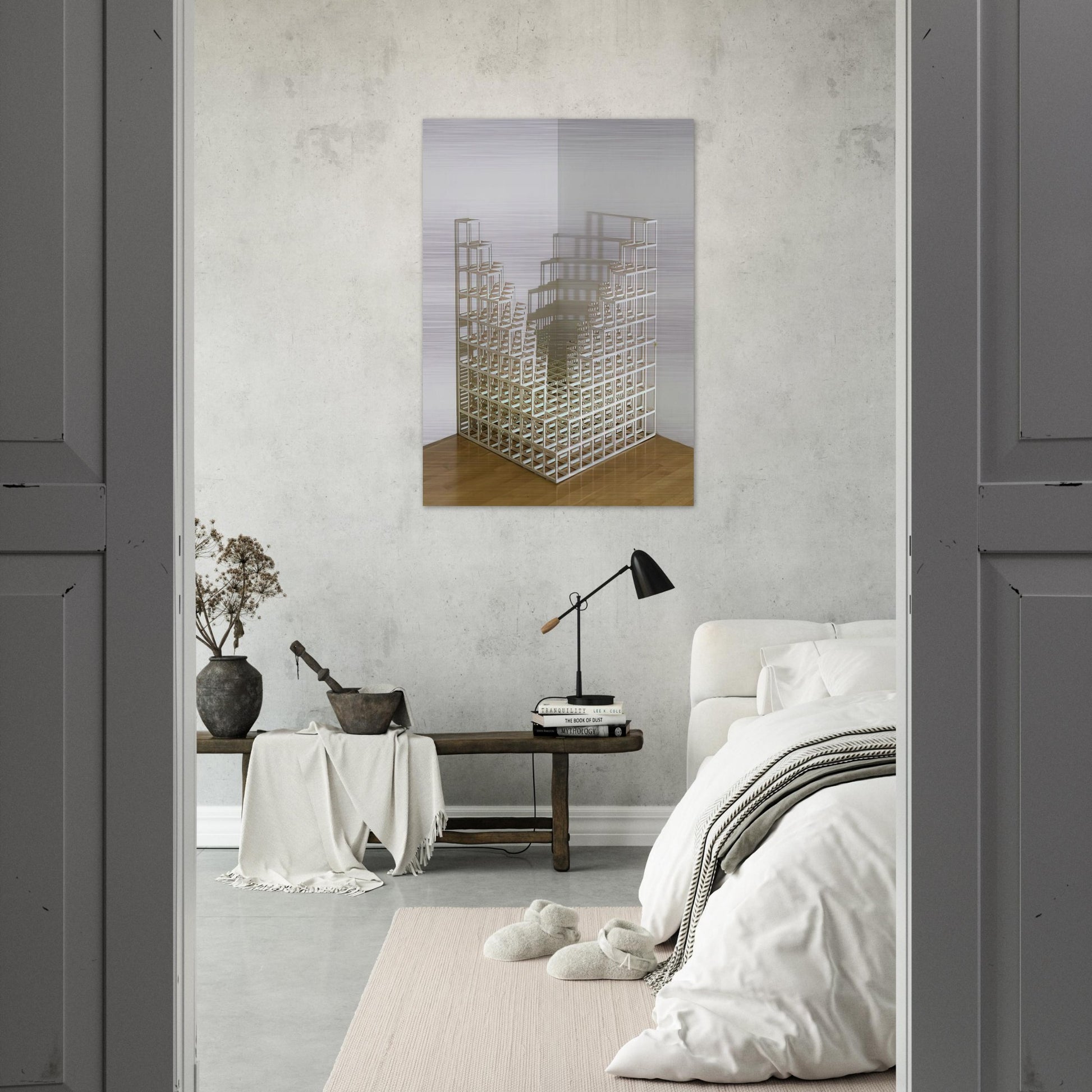Title Corner piece #4 - Sol LeWitt Brushed Aluminum Print - 70x100 cm / 28x40 inches | Sol LeWitt Aluminum Print | Sol LeWitt Prints