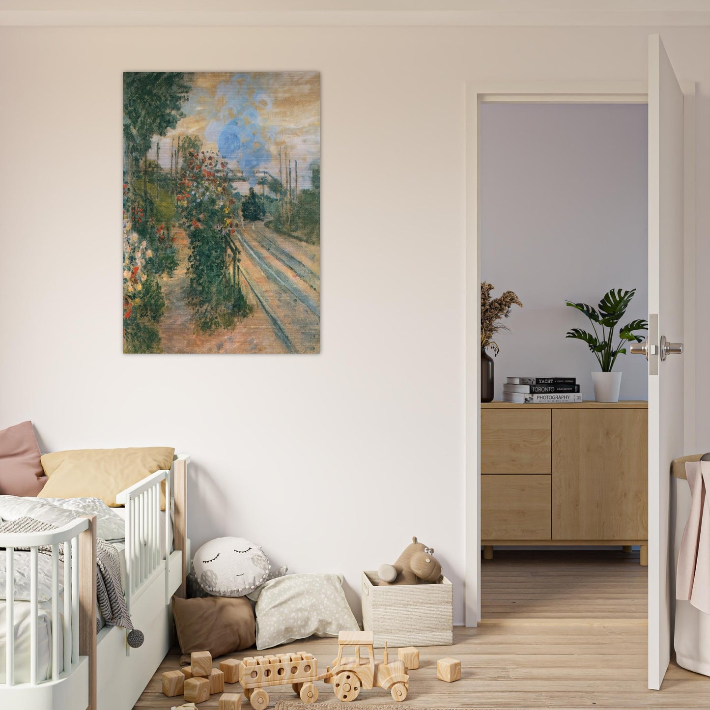 Arriving at Montegeron - claude monet Brushed Aluminum Print - 70x100 cm / 28x40 inches | claude monet Aluminum Print | claude monet Prints