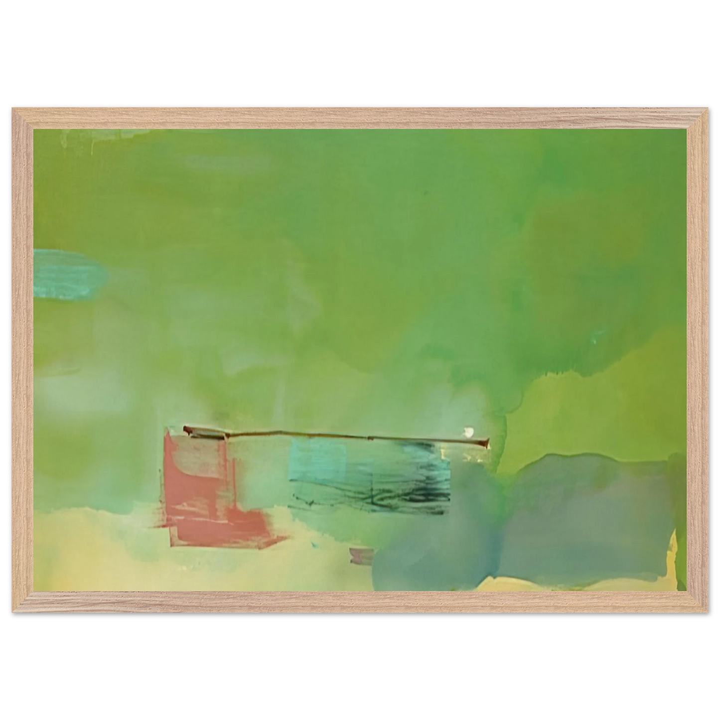 Helen Frankenthaler - Springscape - 1975 Wall art - 21x29.7 cm / 8x12" - Premium Wooden Framed Poster With Fine Art Paper-canvas - White frame