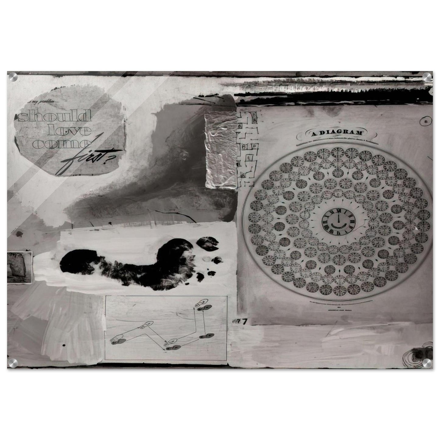 SHOULD LOVE COME FIRST 1951 - Robert Rauschenberg Acrylic Print - 70x100 cm / 28x40″ inches