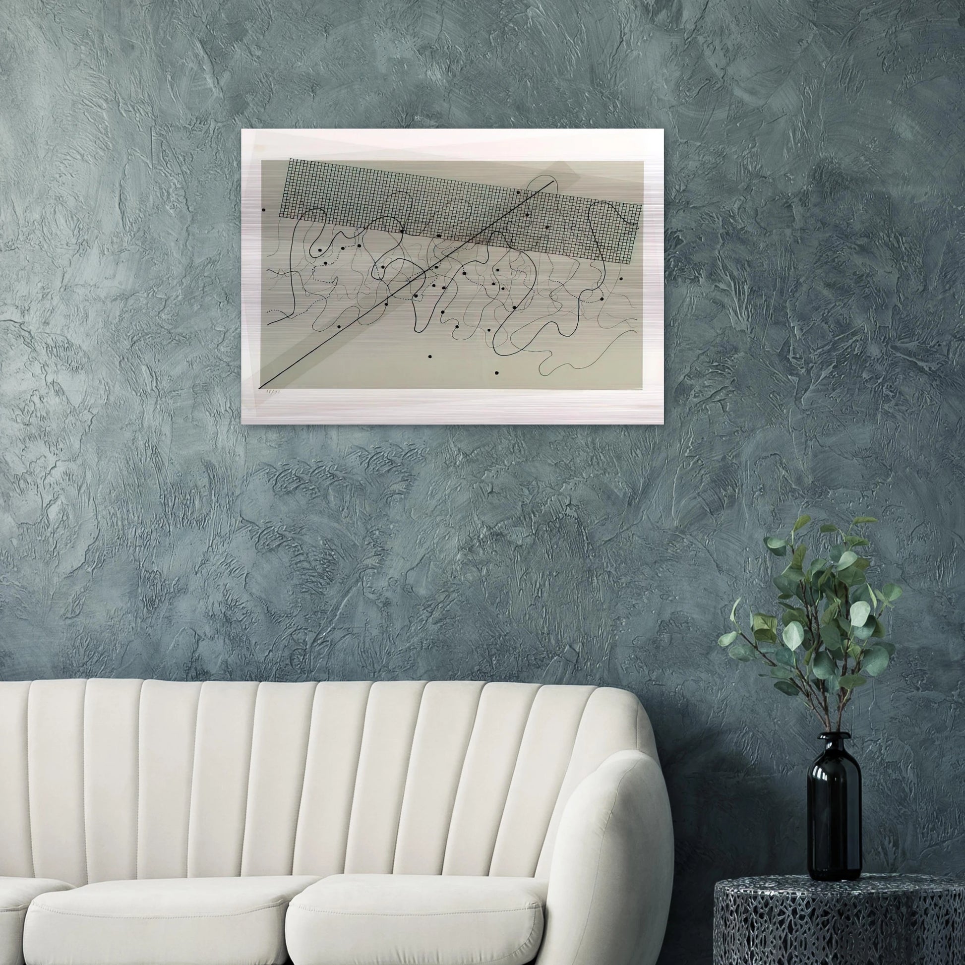 Fontana Mix Light Grey - 1981 - John Cage Brushed Aluminum Print - 70x100 cm / 28x40 inches | John Cage Aluminum Print | John Cage Prints