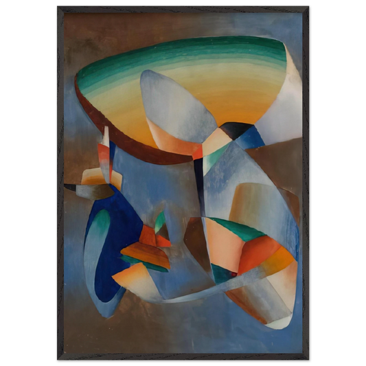 Composition - Abstract Art N1 - John Ferren 70x100 cm / 28x40 inches Framed Art Print – Black Wooden Frame