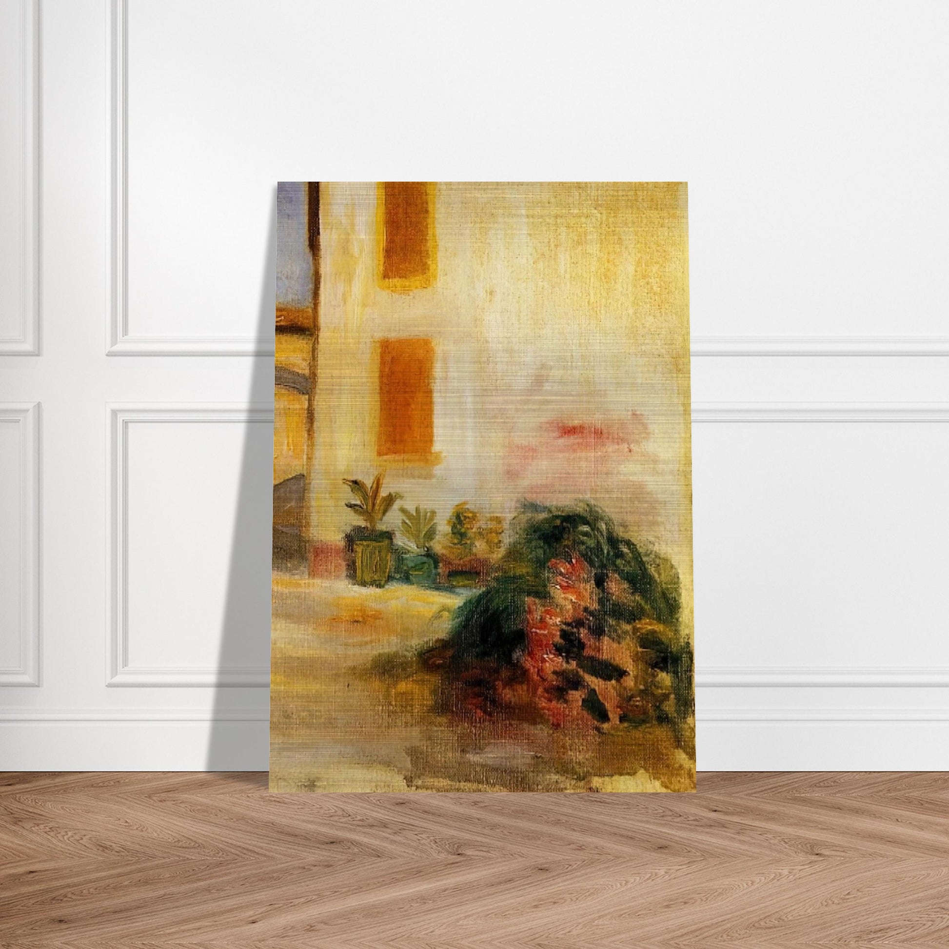 Farm Courtyard - Pierre-Auguste Renoir Brushed Aluminum Print - 70x100 cm / 28x40 inches | Pierre-Auguste Renoir Aluminum Print | Pierre-Auguste Renoir Prints