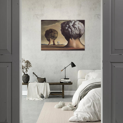 HREE SPHINXES OF BIKINI - Salvador Dali Brushed Aluminum Print - 70x100 cm / 28x40 inches | Salvador Dali Aluminum Print | Salvador Dali Prints