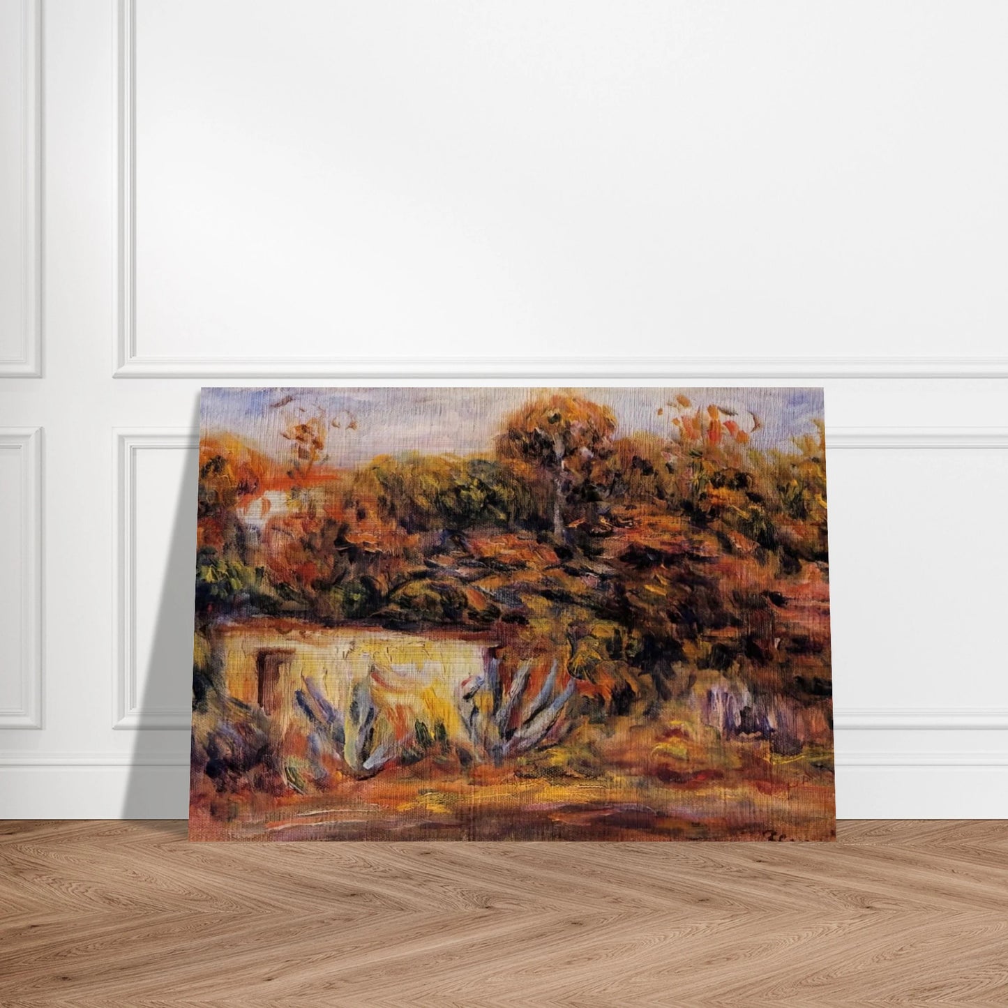 Cabin with Aloe Plants - Pierre-Auguste Renoir Brushed Aluminum Print - 70x100 cm / 28x40 inches | Pierre-Auguste Renoir Aluminum Print | Pierre-Auguste Renoir Prints