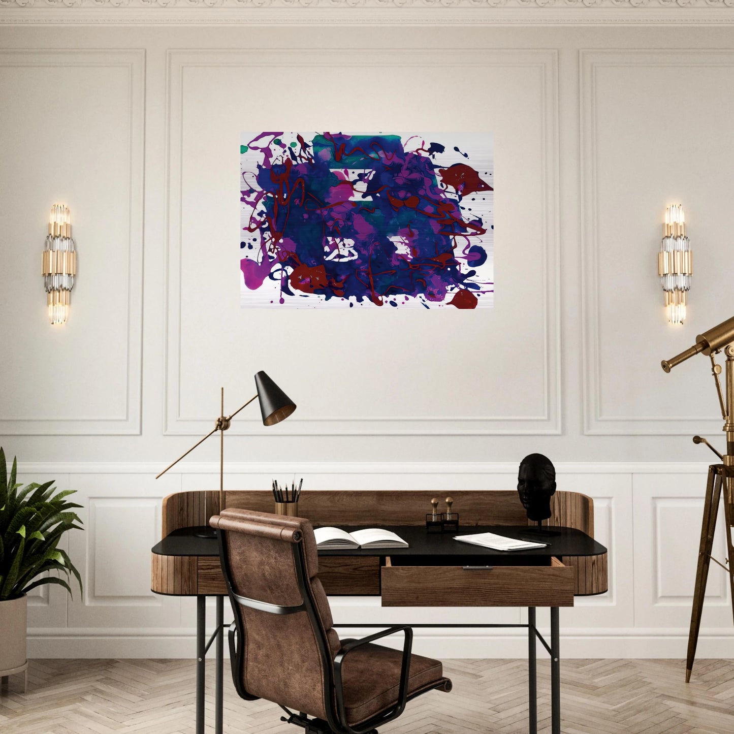 Untitled  SFP94-75  SFF 1749  - Sam Francis Brushed Aluminum Print - 70x100 cm / 28x40 inches | Sam Francis Aluminum Print | Sam Francis Prints