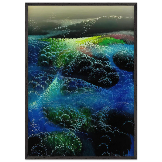Fields Of Fog - Eyvind Earle 70x100 cm / 28x40 inches Framed Art Print – Black Wooden Frame