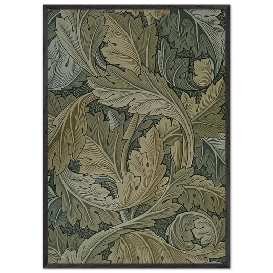 ACANTHUS WALLPAPER 1875 - William Morris 70x100 cm / 28x40 inches Framed Art Print – Black Wooden Frame