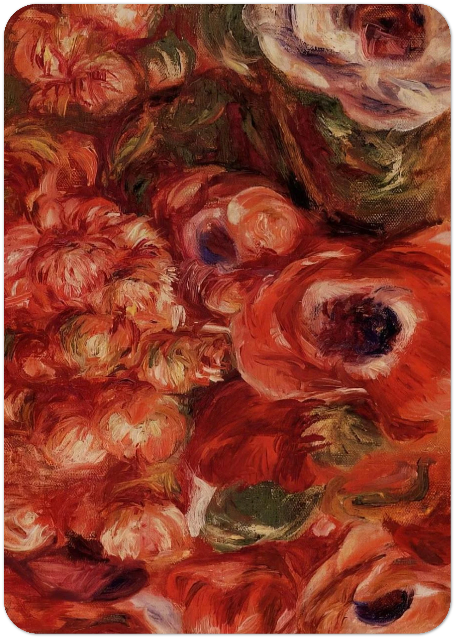 Anemonies By Pierre-Auguste Renoir Pack of 10 Post Cards | Pierre-Auguste Renoir Post Cards | A6 (10.5 x 14.8 cm) - 4.1 x 5.8 inches