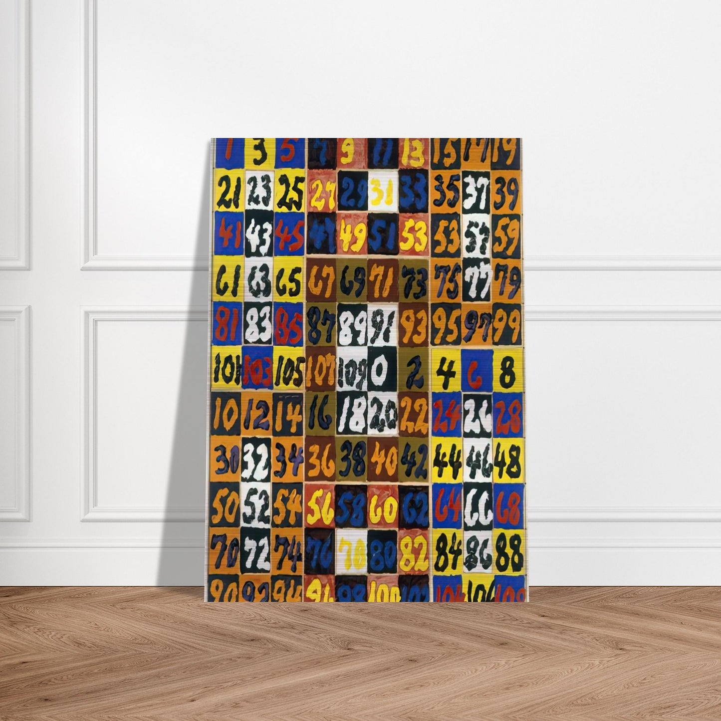 Coordinative Thinking on the Square and Rectangle Per, IV - 1974 - Alfred Jensen Brushed Aluminum Print - 70x100 cm / 28x40 inches | Alfred Jensen Aluminum Print | Alfred Jensen Prints