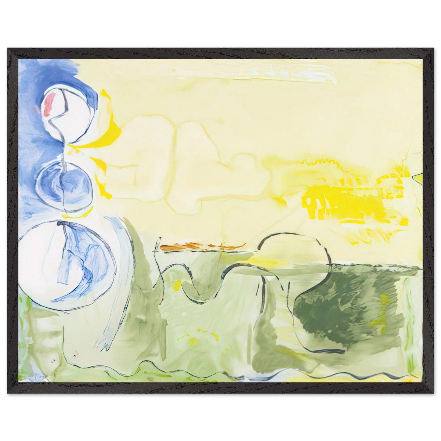 Helen Frankenthaler - Flotilla - 2006 Wall art - 40x50 cm / 16x20 inches - Premium Wooden Framed Poster With Fine Art Paper-canvas - Black frame