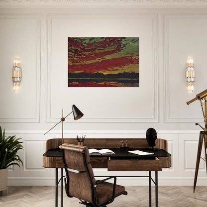 SUNSET 1915 - Tom Thomson Brushed Aluminum Print - 70x100 cm / 28x40 inches | Tom Thomson Aluminum Print | Tom Thomson Prints