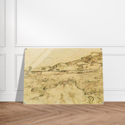 Enclosed Wheat Field with Reaper - Vincent van Gogh Acrylic Print - 70x100 cm / 28x40″ inches