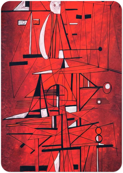COMPOSITION 1952 By Rene Portocarrero Pack of 10 Post Cards | Rene Portocarrero Post Cards | A6 (10.5 x 14.8 cm) - 4.1 x 5.8 inches