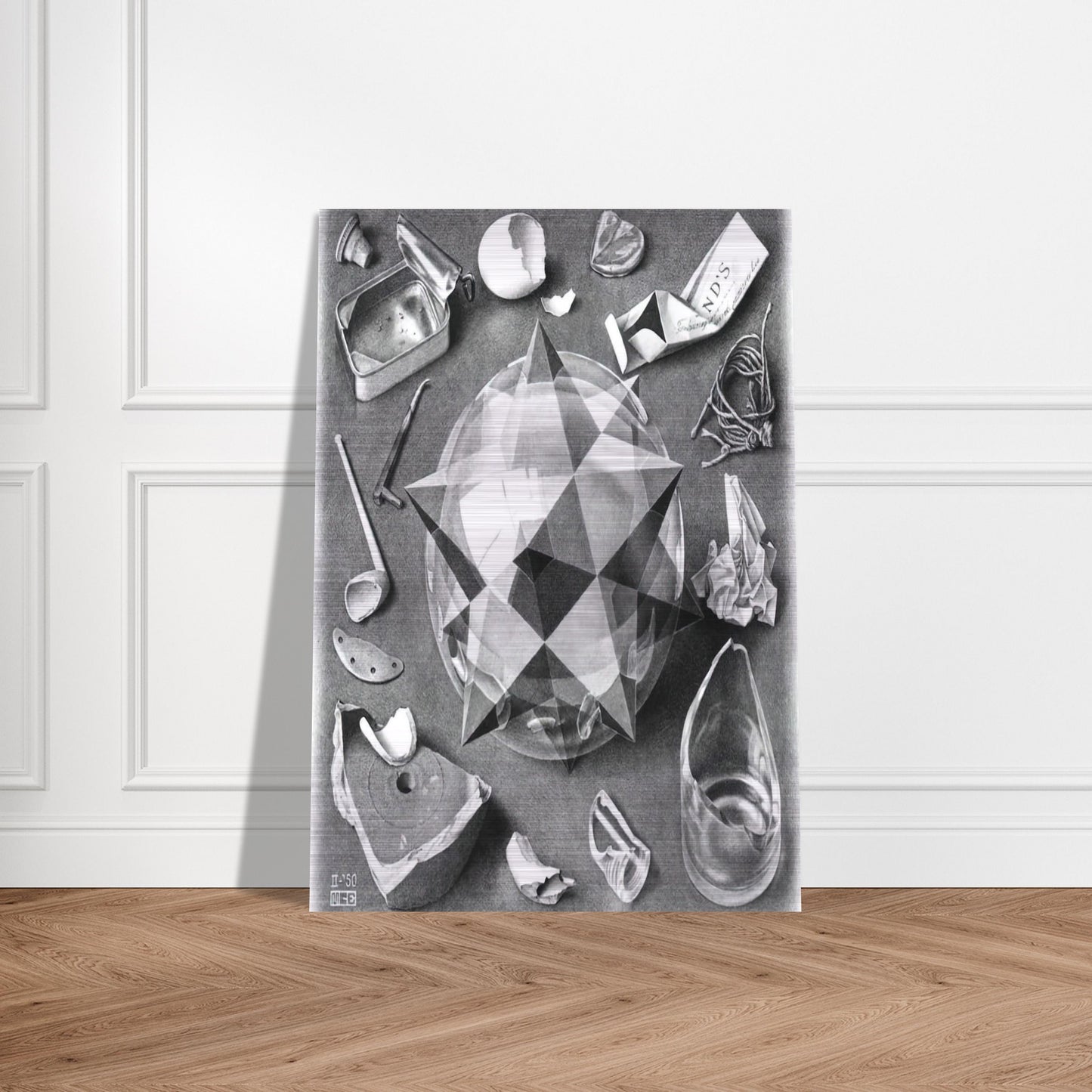 CONTRAST ORDER AND CHAOS - MC Escher Brushed Aluminum Print - 70x100 cm / 28x40 inches | MC Escher Aluminum Print | MC Escher Prints