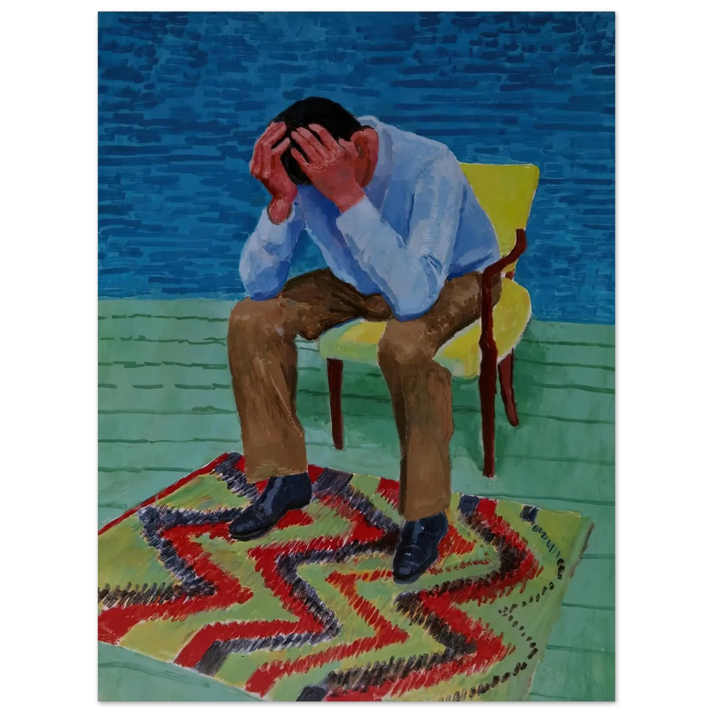 David Hockney - David Hockney Wall art - 13x18 cm / 5x7 Inches - Premium Wooden Framed Poster With Fine Art Paper - Wood frame