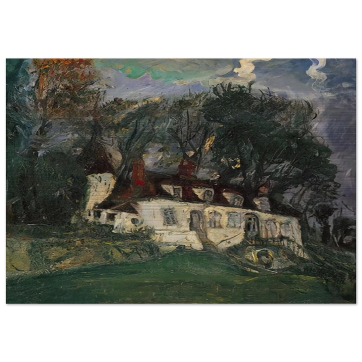 HOUSE AT OISEME 1934 - Chaim Soutine Brushed Aluminum Print - 70x100 cm / 28x40 inches | Chaim Soutine Aluminum Print | Chaim Soutine Prints