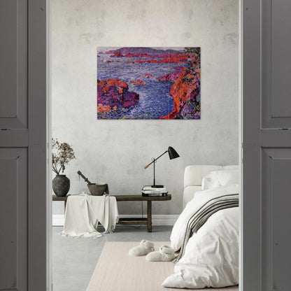 ROCKS AT ANTHEOR 1906 - Theo van Rysselberghe Brushed Aluminum Print - 70x100 cm / 28x40 inches | Theo van Rysselberghe Aluminum Print | Theo van Rysselberghe Prints