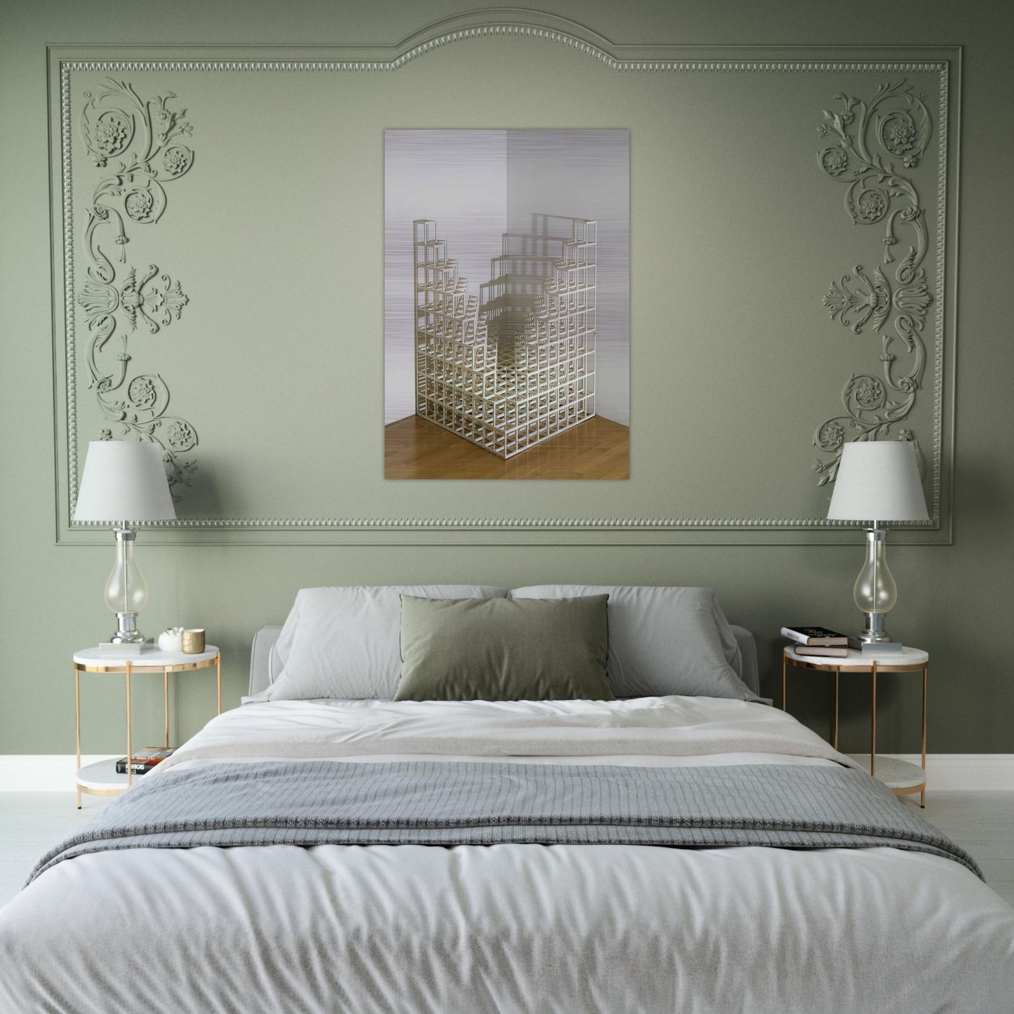 Title Corner piece #4 - Sol LeWitt Brushed Aluminum Print - 70x100 cm / 28x40 inches | Sol LeWitt Aluminum Print | Sol LeWitt Prints