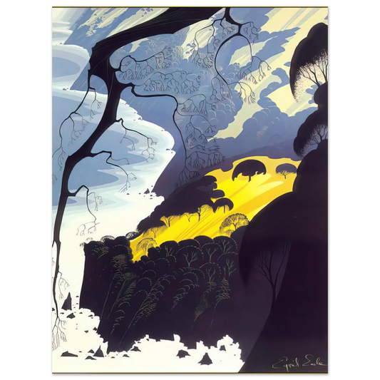 Eyvind Earle - Carmel Highlands  75x100 cm / 30x40inches Fine Art Poster