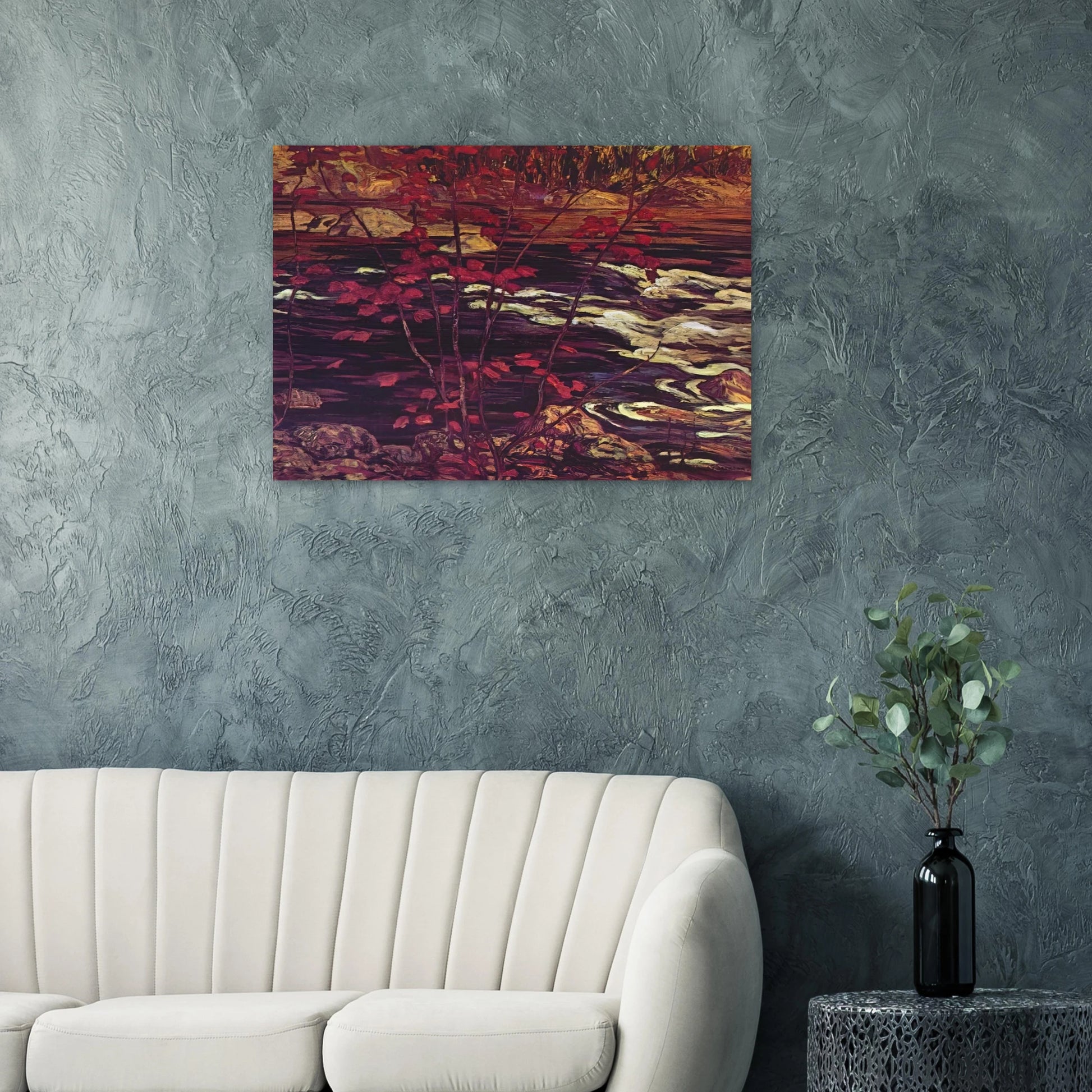 The Red Maple - 1914 - A.Y. Jackson Brushed Aluminum Print - 70x100 cm / 28x40 inches | A.Y. Jackson Aluminum Print | A.Y. Jackson Prints