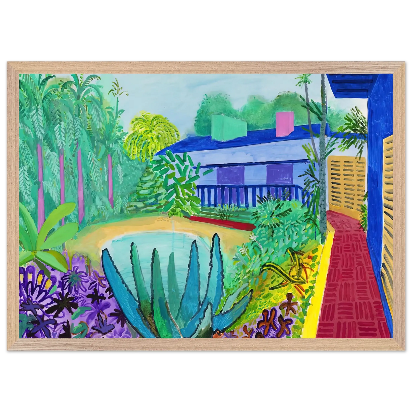 David Hockney - David Hockney Wall art - A3 (29.7 x 42  cm) - Premium Wooden Framed Poster With Fine Art Paper - White frame