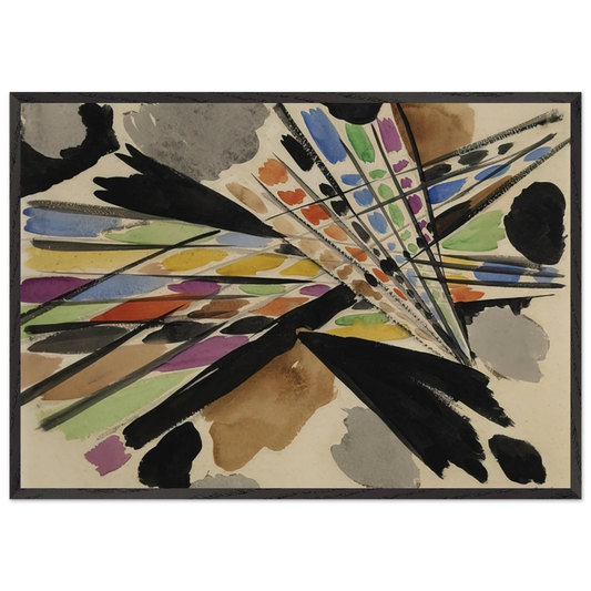 Diagonale - 1954 - Ernst Wilhelm Nay 70x100 cm / 28x40 inches Framed Art Print – Black Wooden Frame
