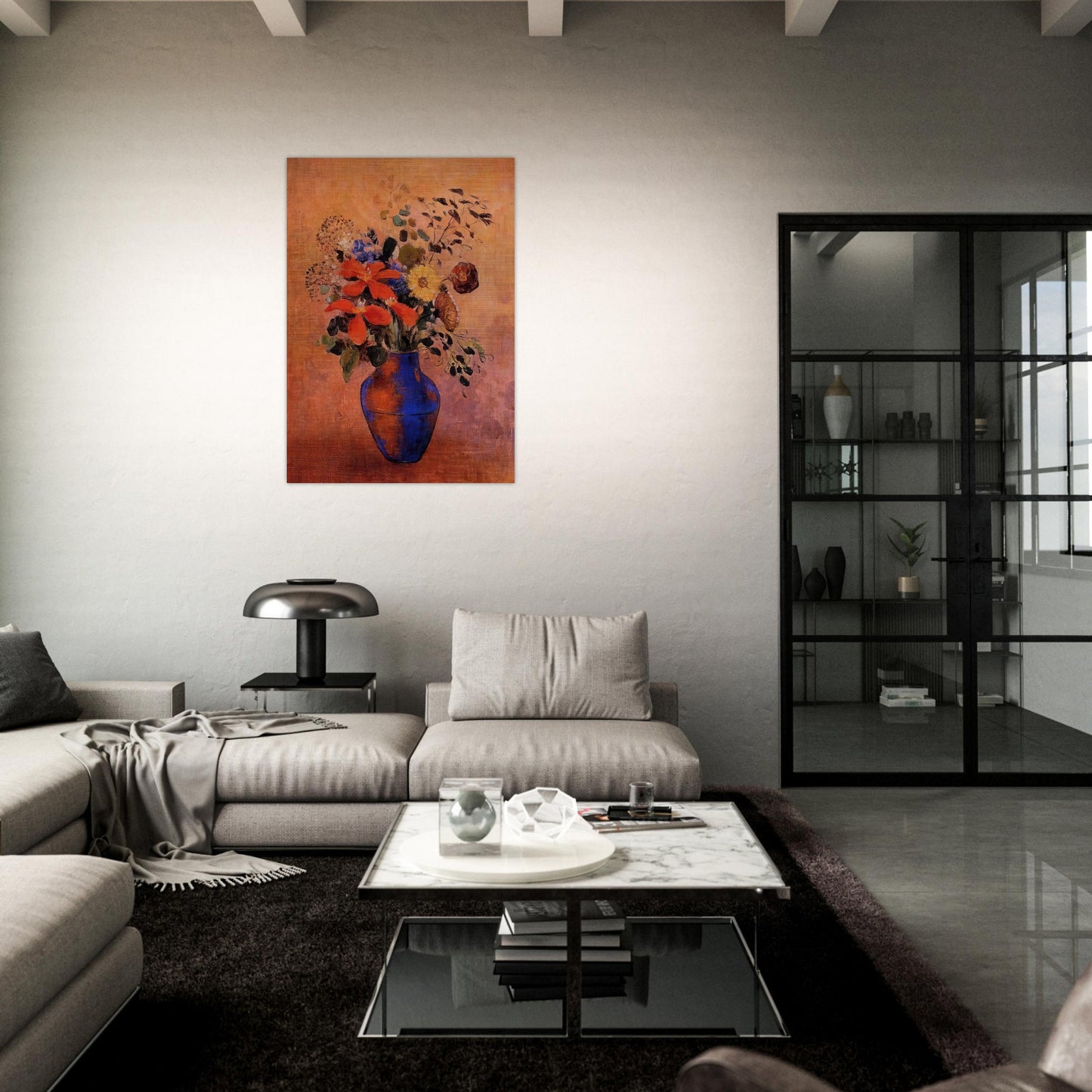 VASE OF FLOWERS 1 - Odilon Redon Brushed Aluminum Print - 70x100 cm / 28x40 inches | Odilon Redon Aluminum Print | Odilon Redon Prints