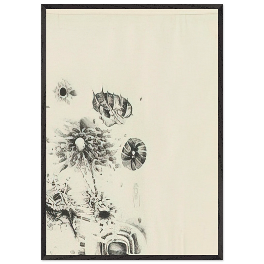 FIRST STONE 1962 - Lee Bontecou 70x100 cm / 28x40 inches Framed Art Print – Black Wooden Frame