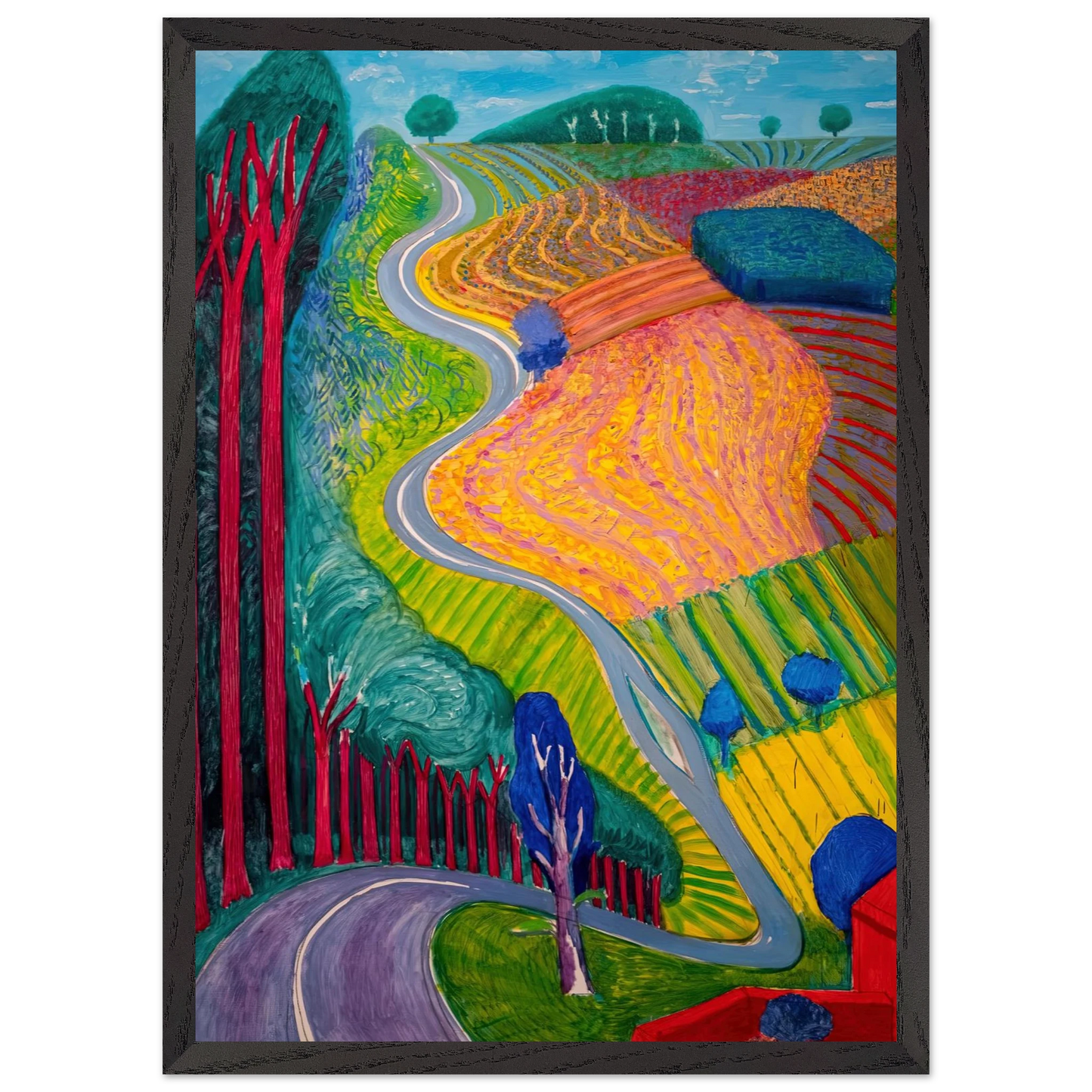 David Hockney - David Hockney Wall art - 50x70 cm / 20x28 inches - Premium Wooden Framed Poster With Fine Art Paper-canvas - Wood frame