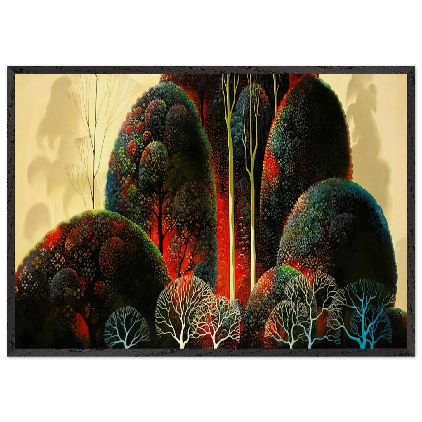California Orchid - Eyvind Earle 70x100 cm / 28x40 inches Framed Art Print – Black Wooden Frame