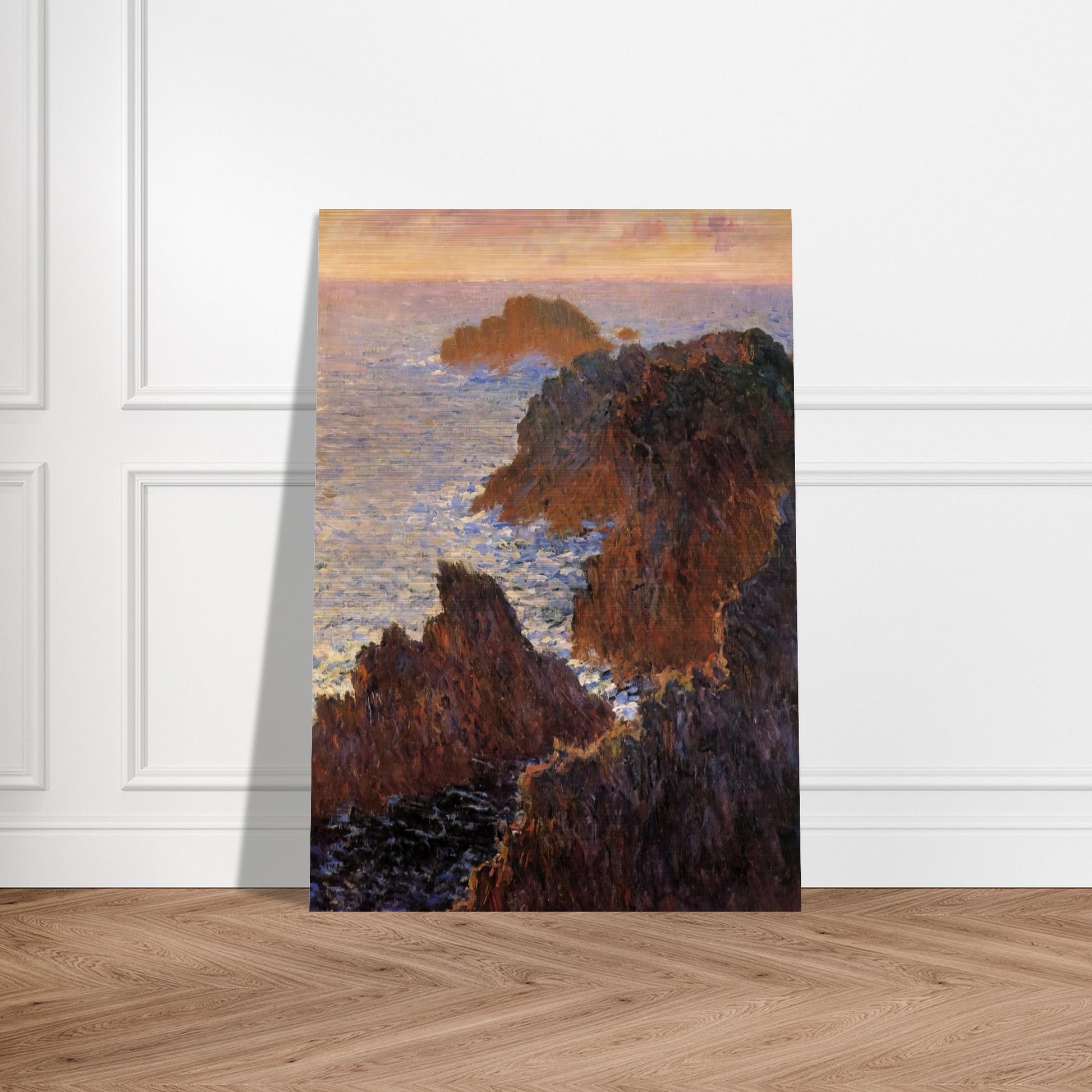 Rocks at Belle-Ile, Port-Domois - claude monet Brushed Aluminum Print - 70x100 cm / 28x40 inches | claude monet Aluminum Print | claude monet Prints